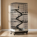 Six-tier rolling wire small animal cage with ramps in a living room - wrenwood hero