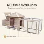 Multiple entrances with lockable doors for easy access