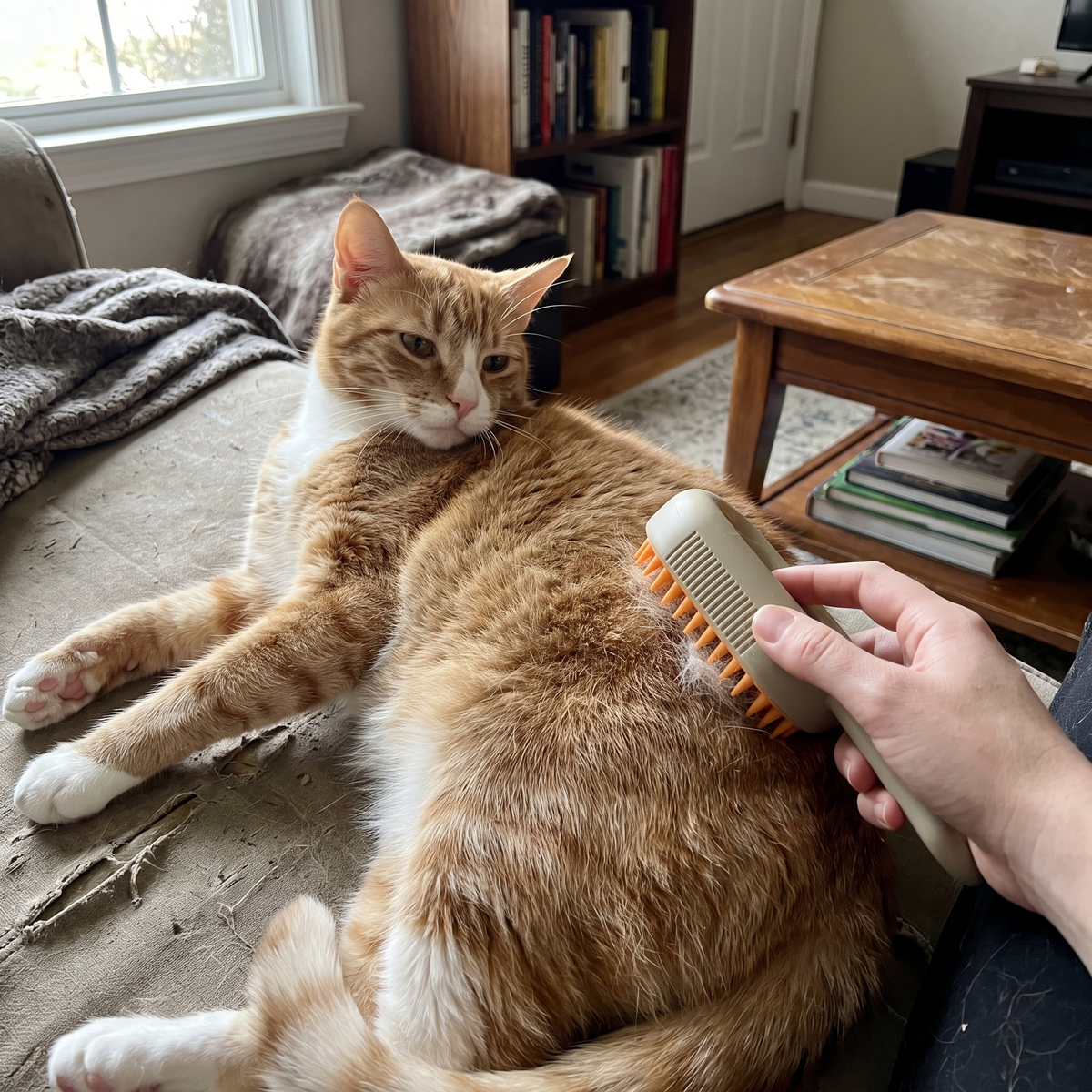 Pet using the product in a real home