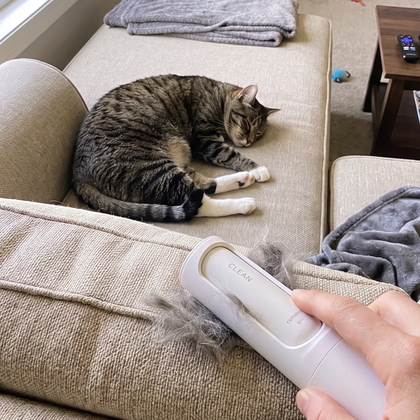 Pet using the product in a real home