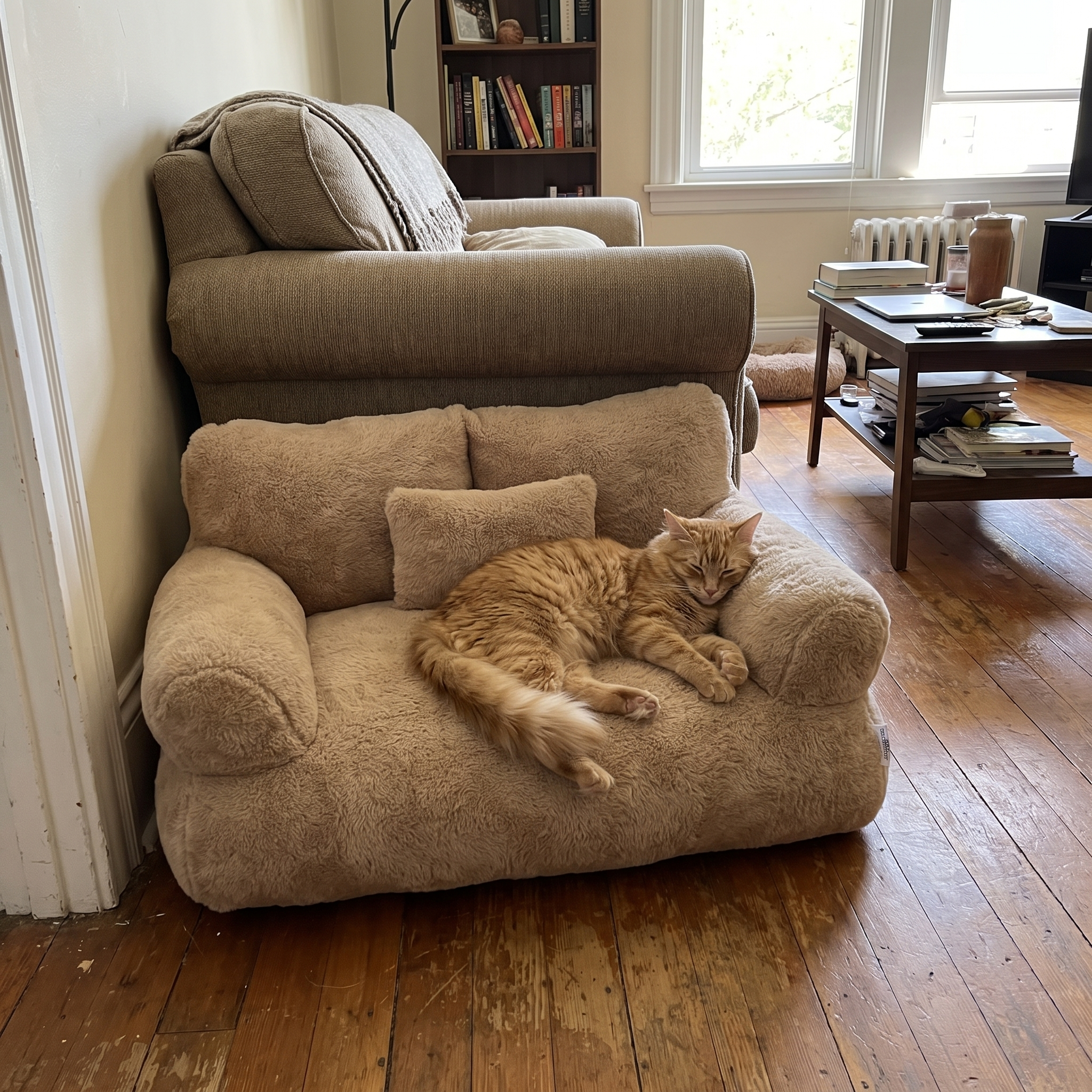Pet using the product in a real home