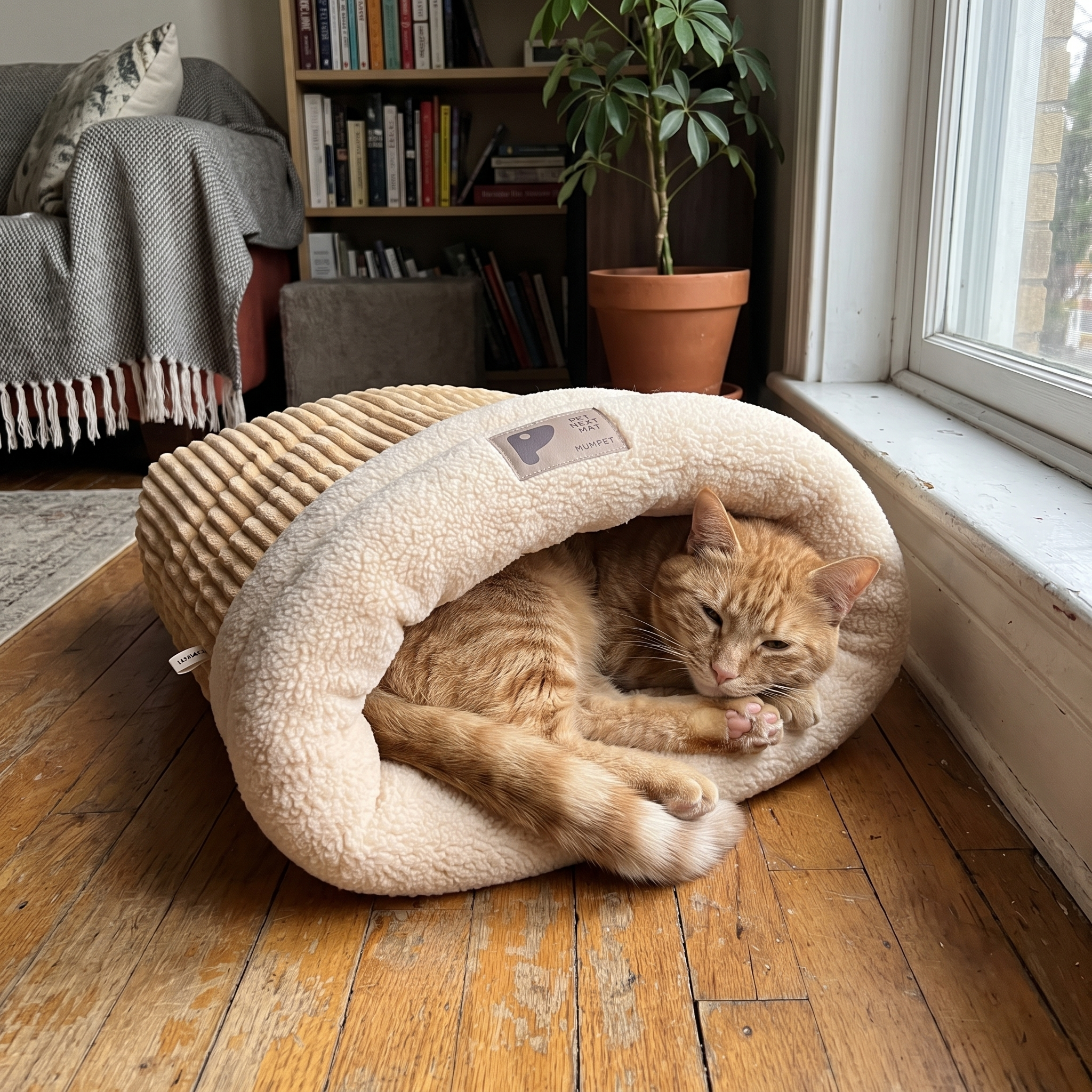 Pet using the product in a real home