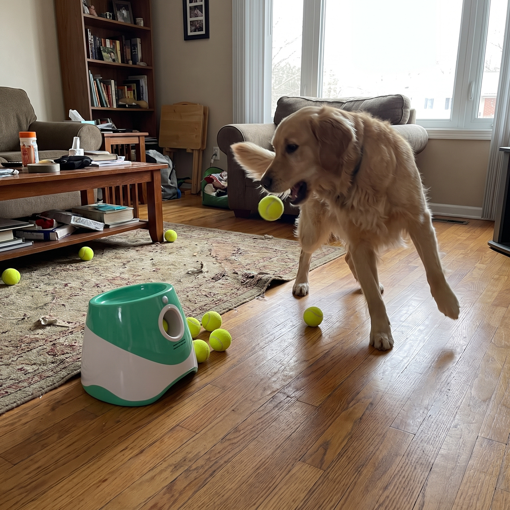 Pet using the product in a real home