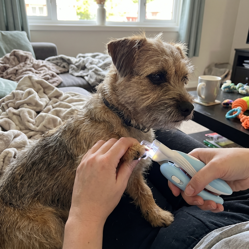 Pet using the product in a real home