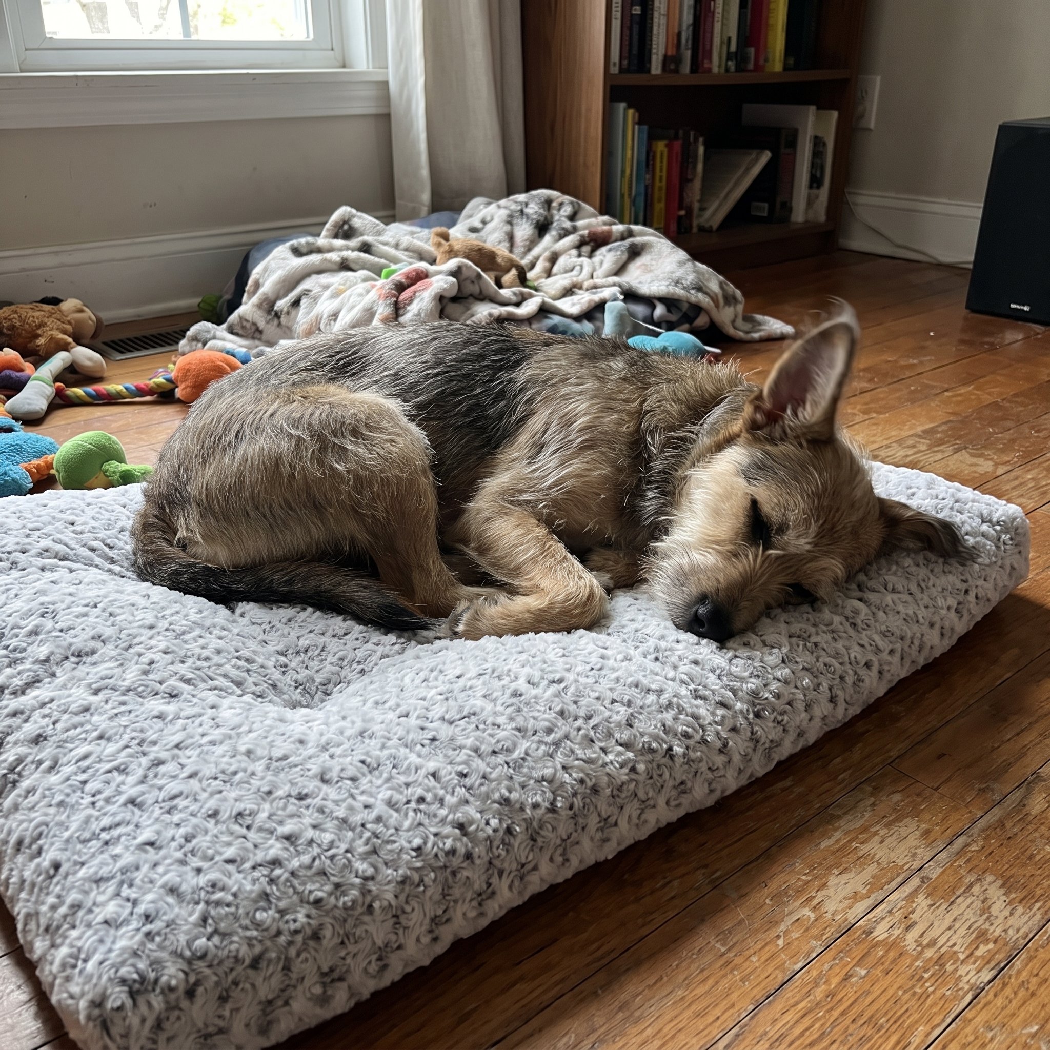 Pet using the product in a real home