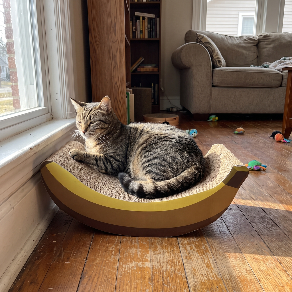 Pet using the product in a real home