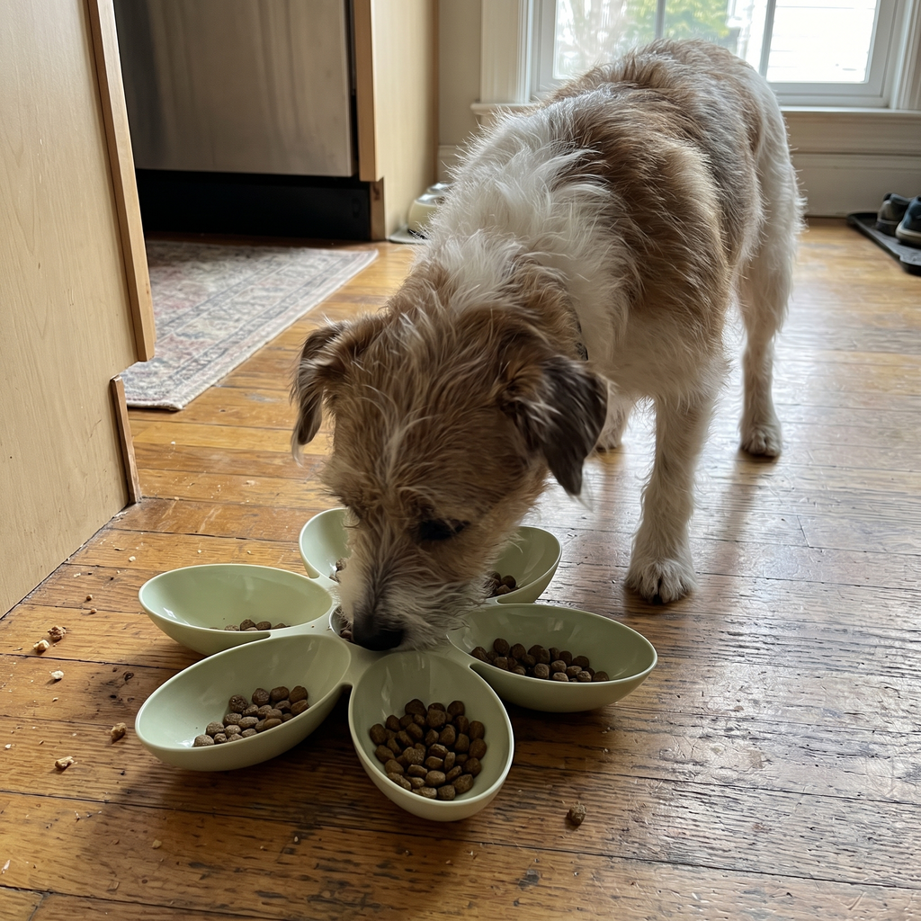 Pet using the product in a real home