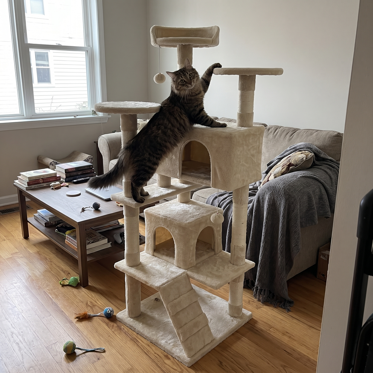 Pet using the product in a real home