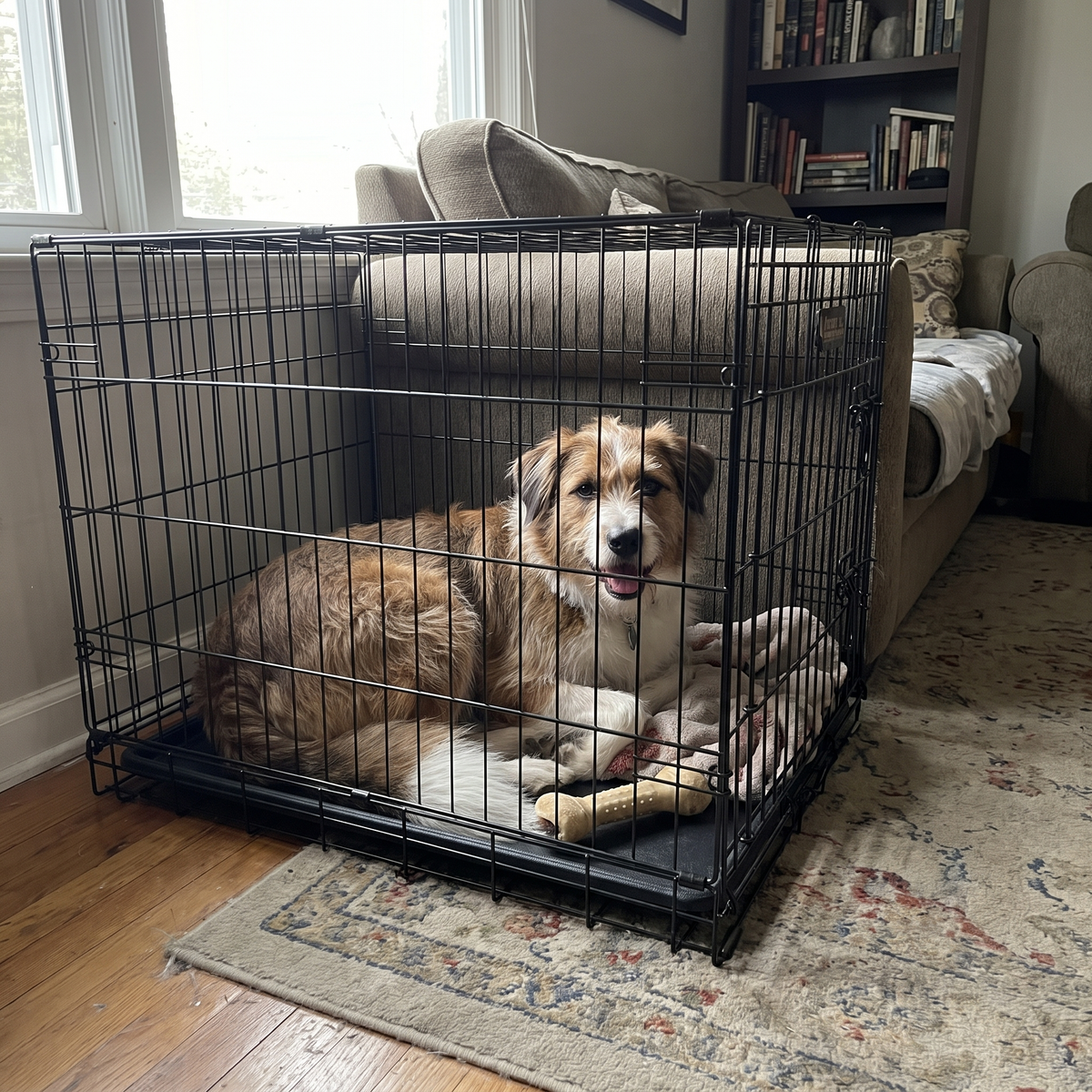 Pet using the product in a real home