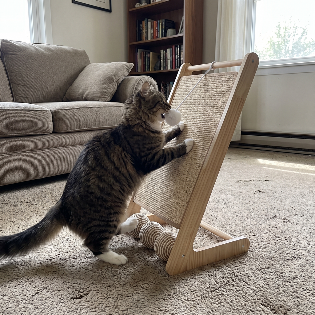 Pet using the product in a real home
