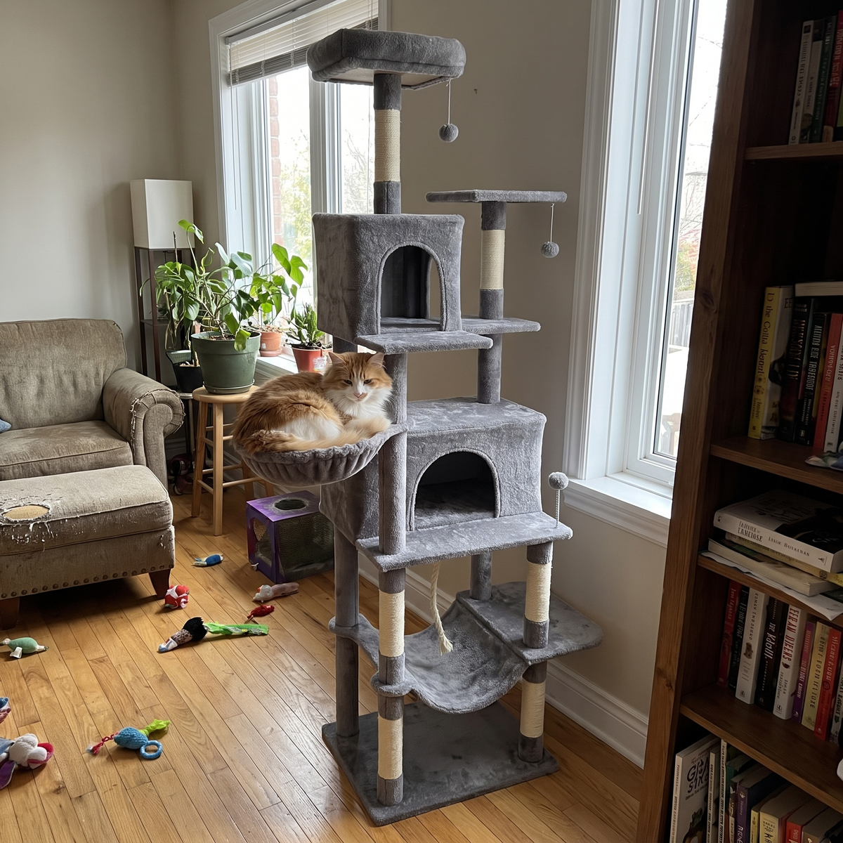 Pet using the product in a real home