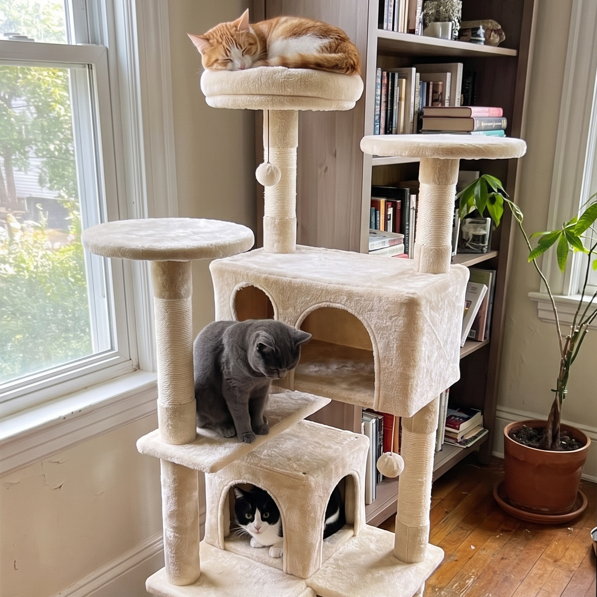 Pet using the product in a real home