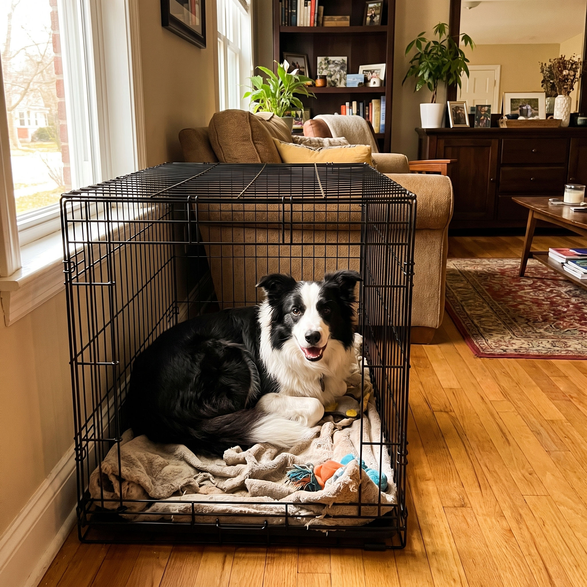 Pet using the product in a real home