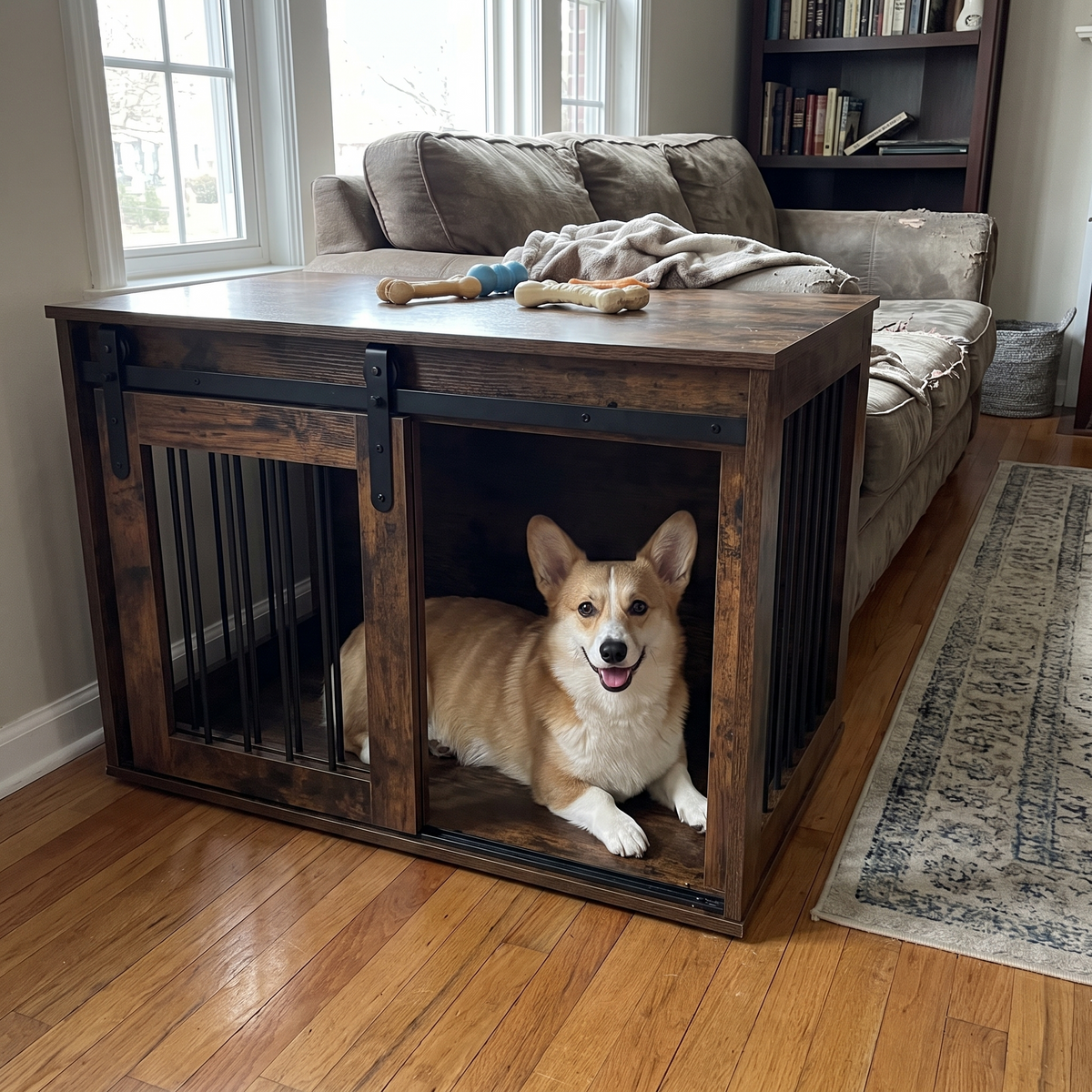 Pet using the product in a real home
