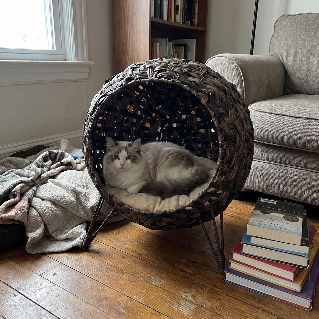 Pet using the product in a real home