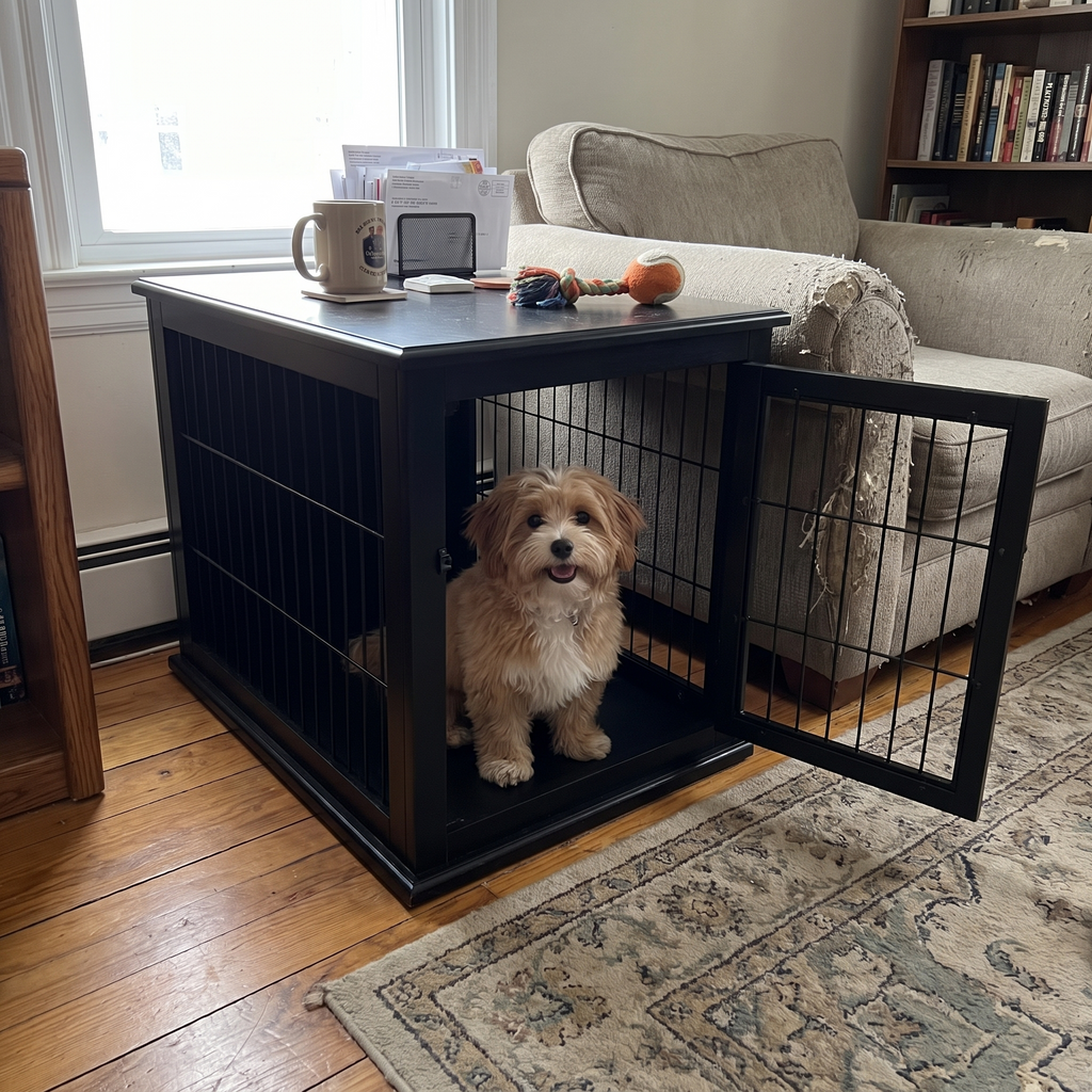 Pet using the product in a real home