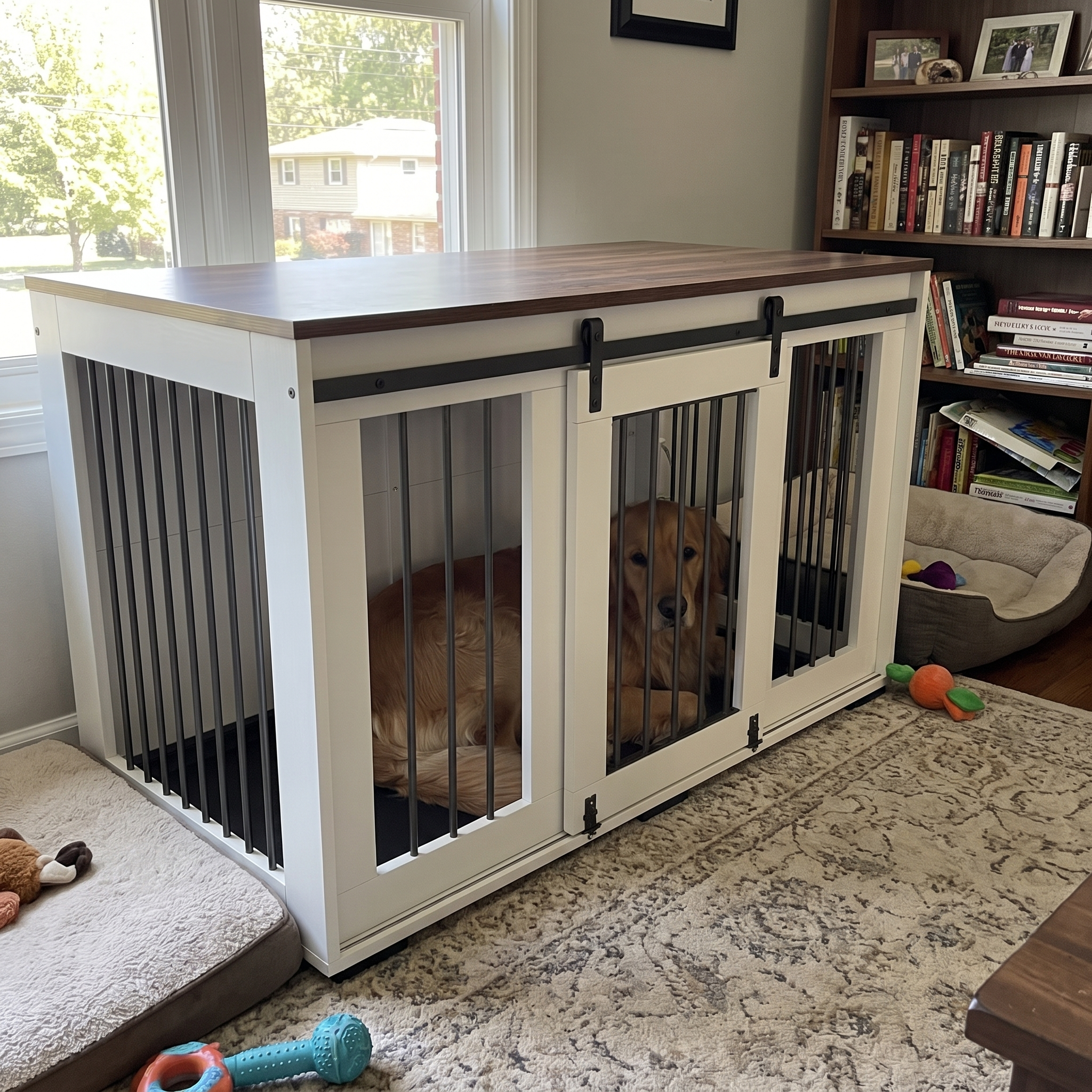 Pet using the product in a real home