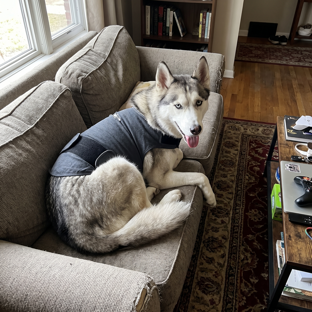 Pet using the product in a real home