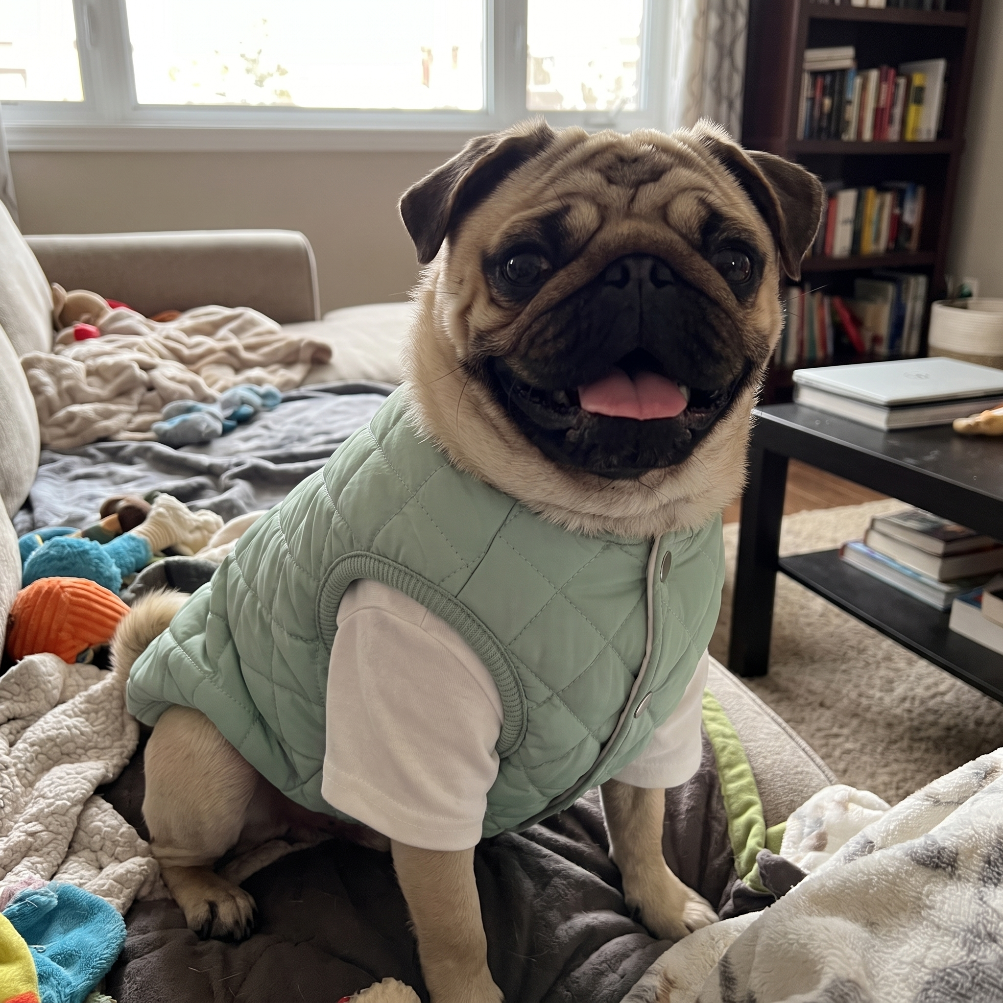Pet using the product in a real home