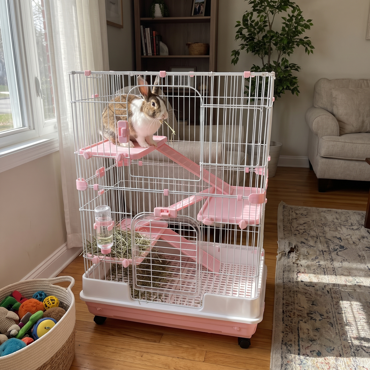 Pet using the product in a real home