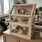 Pet using the product in a real home