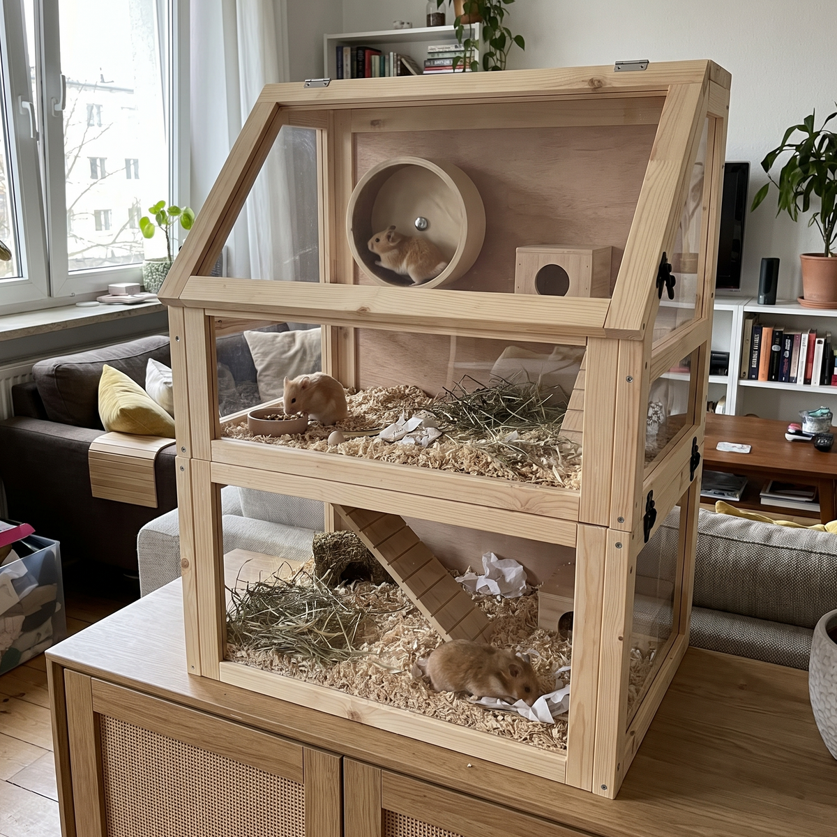 Pet using the product in a real home