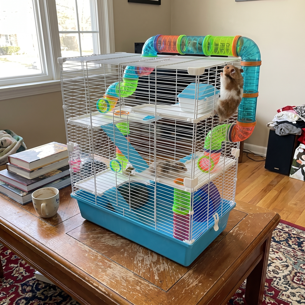 Pet using the product in a real home