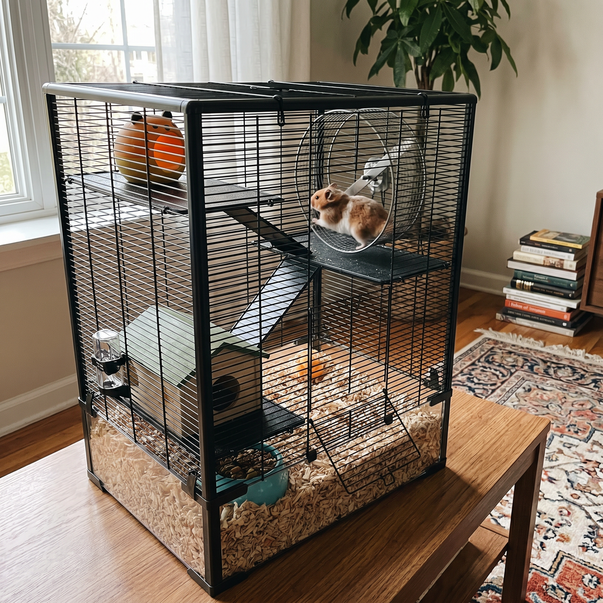 Pet using the product in a real home