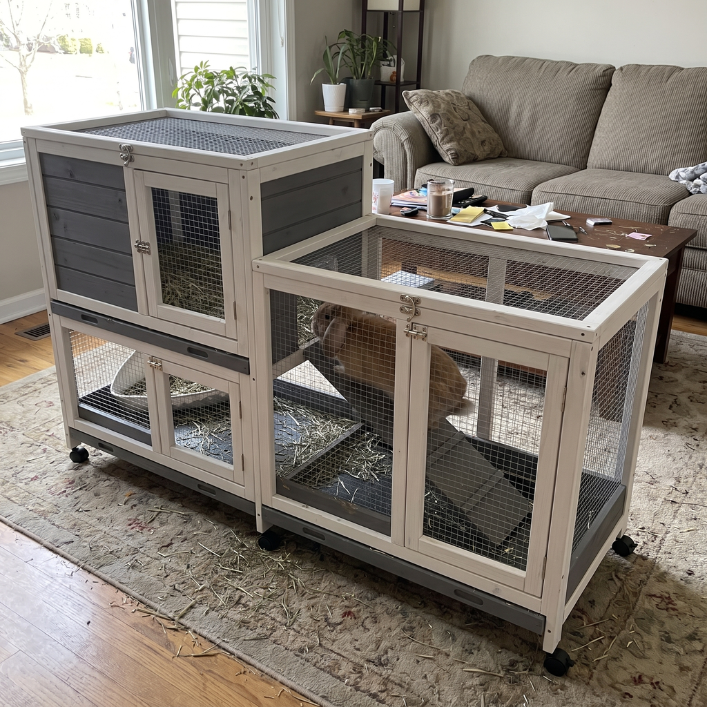 Pet using the product in a real home