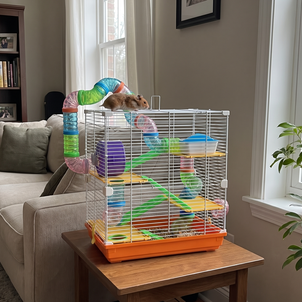 Pet using the product in a real home