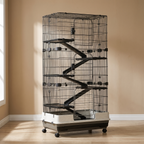 Six-tier rolling wire small animal cage with ramps in a living room - wrenwood hero