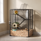Four-tier glass-base hamster cage in a home office - wrenwood hero