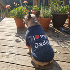 Dog in the navy I-love-my-Daddy fleece sweatshirt - wrenwood ugc lifestyle v2