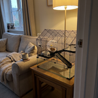 Wire hamster cage on a living room side table, hamster in the wheel - wrenwood ugc lifestyle v3