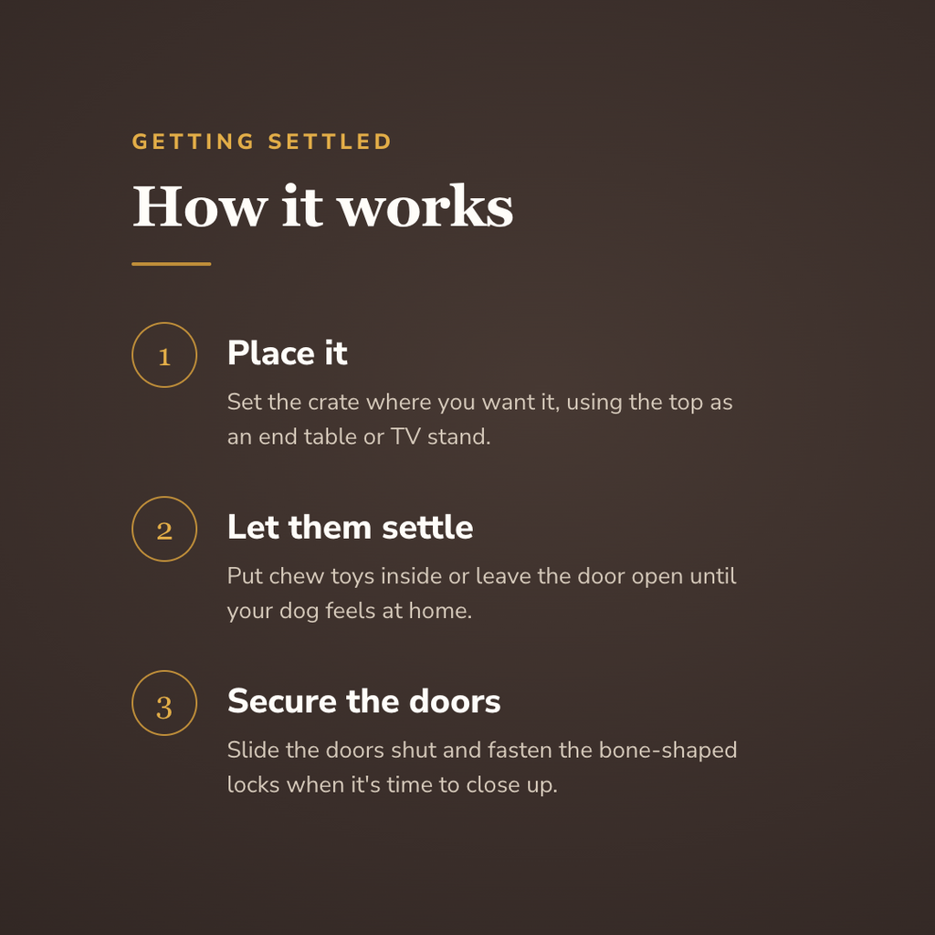 How the dog crate furniture works - wrenwood howitworks