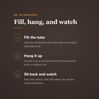 How the hanging bird feeder works in three steps - wrenwood howitworks