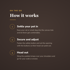 How the lion-design pet carrier bag works in three steps - wrenwood howitworks
