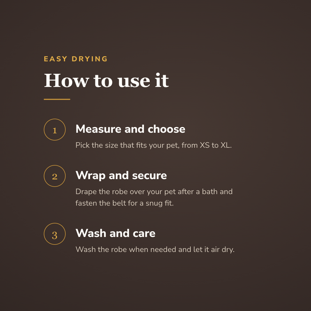 How the microfiber pet bathrobe works - wrenwood howitworks