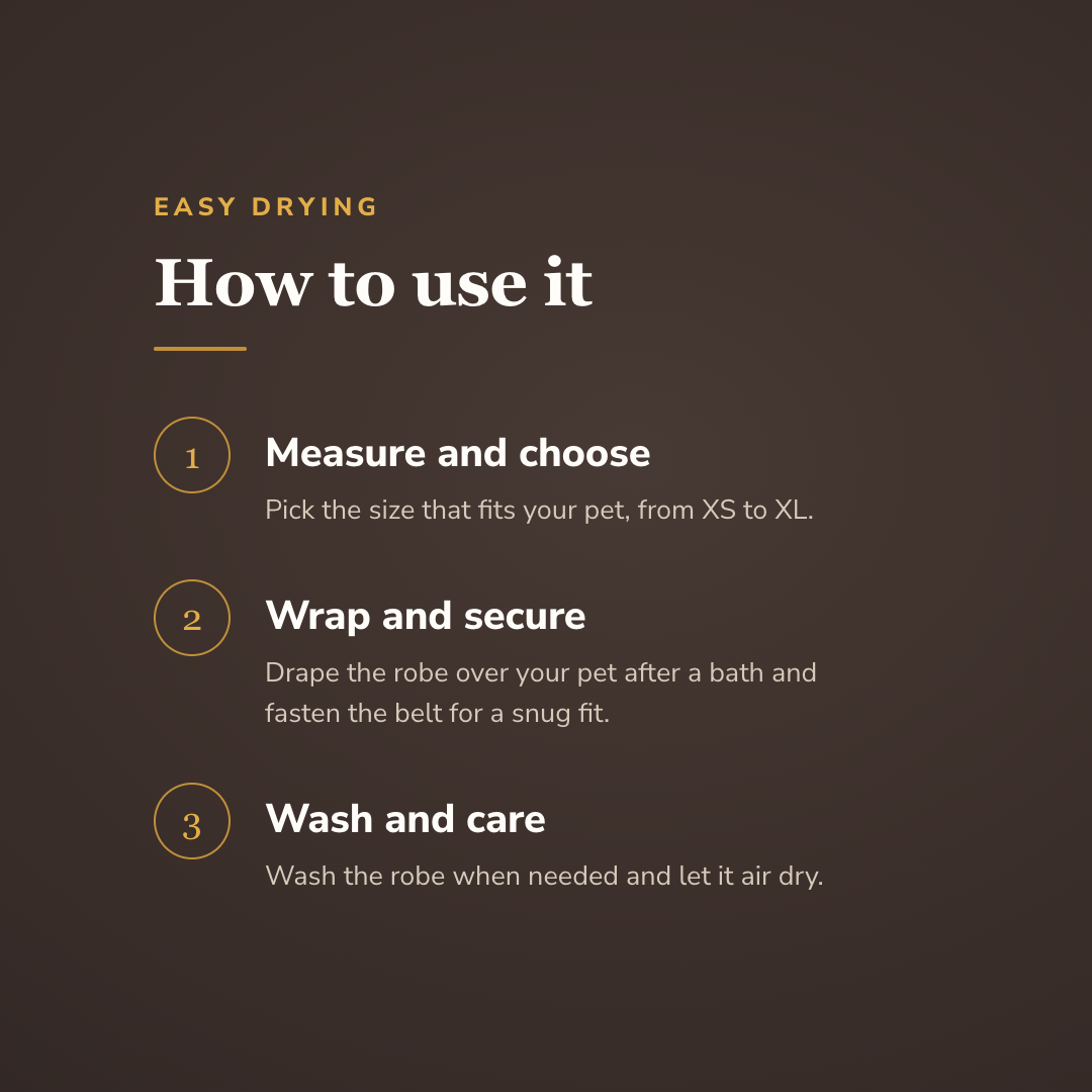 How the microfiber pet bathrobe works - wrenwood howitworks