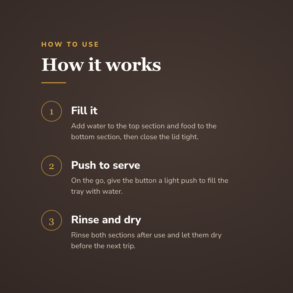 Fill it, push to serve, rinse and dry - wrenwood howitworks