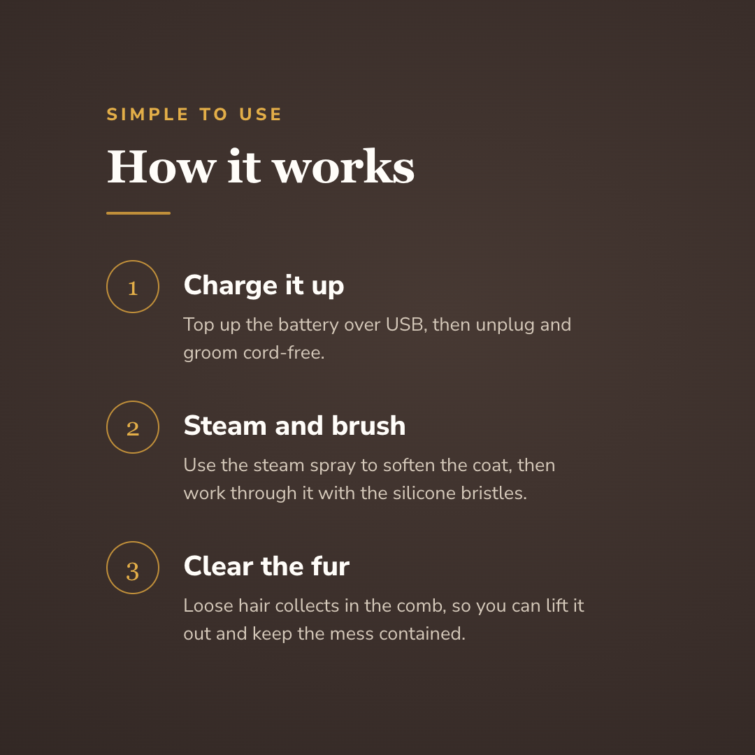 Charge, steam and brush, clear the fur - wrenwood howitworks