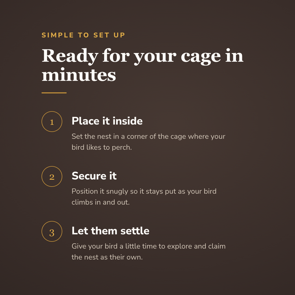 How the hand-woven straw bird nest works in three steps - wrenwood howitworks