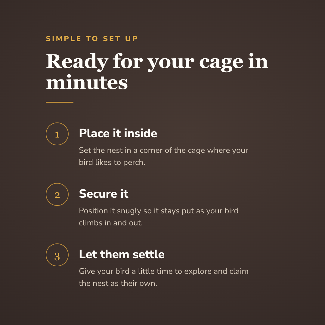 How the hand-woven straw bird nest works in three steps - wrenwood howitworks