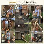 10,000+ loved families, rated 4.9, real customer photos of backyard flocks and their humans